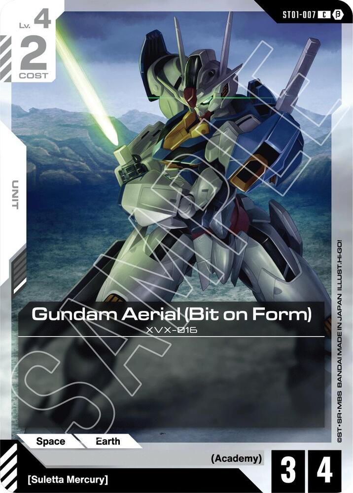 Gundam Aerial (Bit on Form) ST01-007 C Gundam card