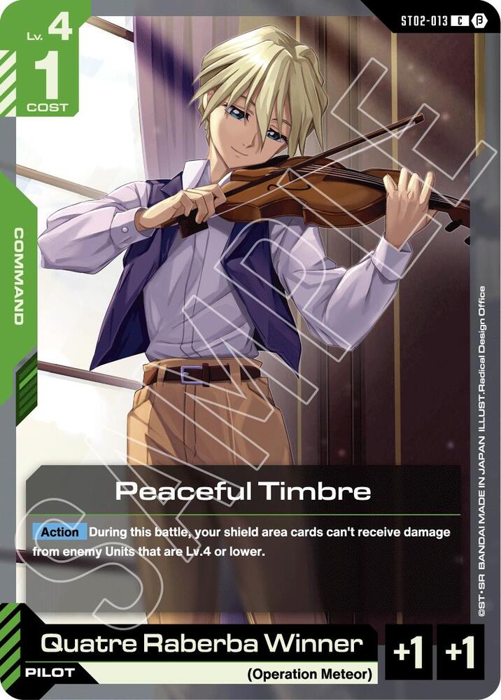 Peaceful Timbre ST02-013 C Gundam card