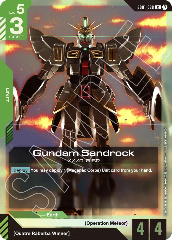 Gundam Sandrock GD01-028 R Gundam card