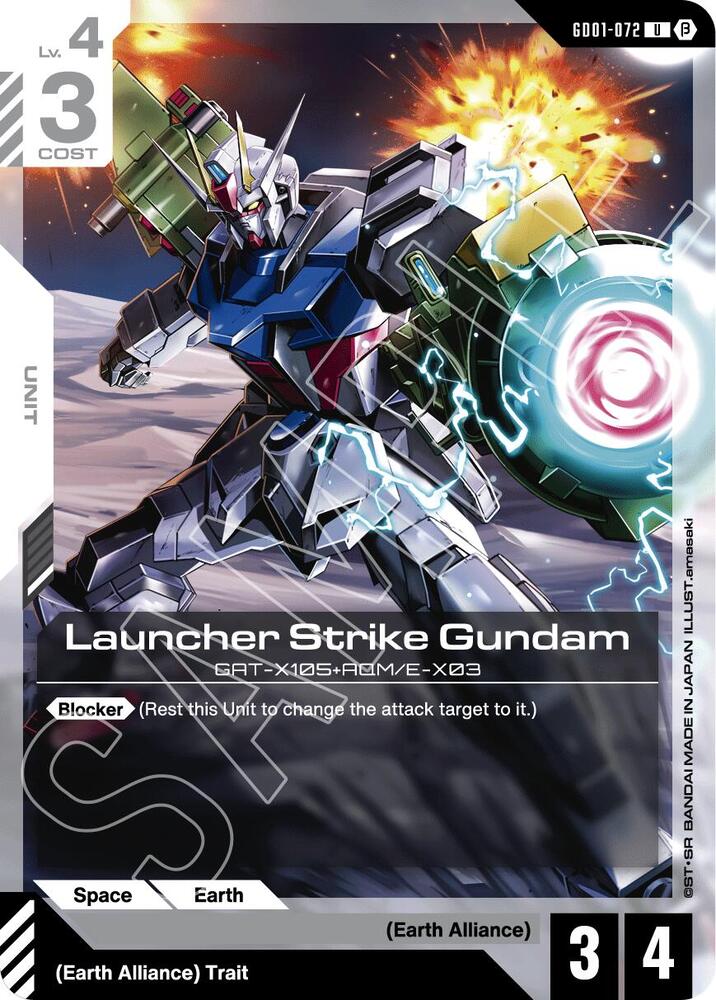 Launcher Strike Gundam GD01-072 U Gundam card