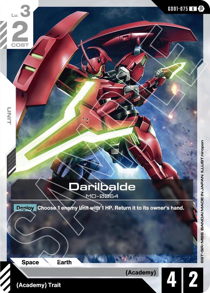 Darilbalde GD01-075 U Gundam card