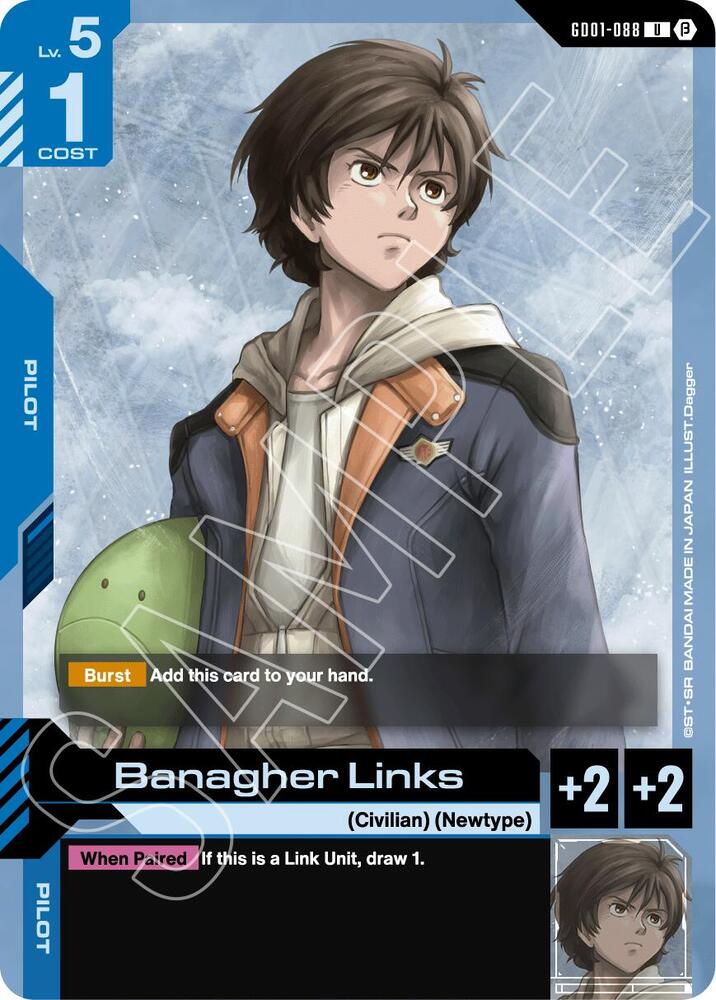 Banagher Links GD01-088 U Gundam card