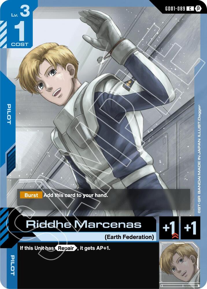 Riddhe Marcenas GD01-089 C Gundam card
