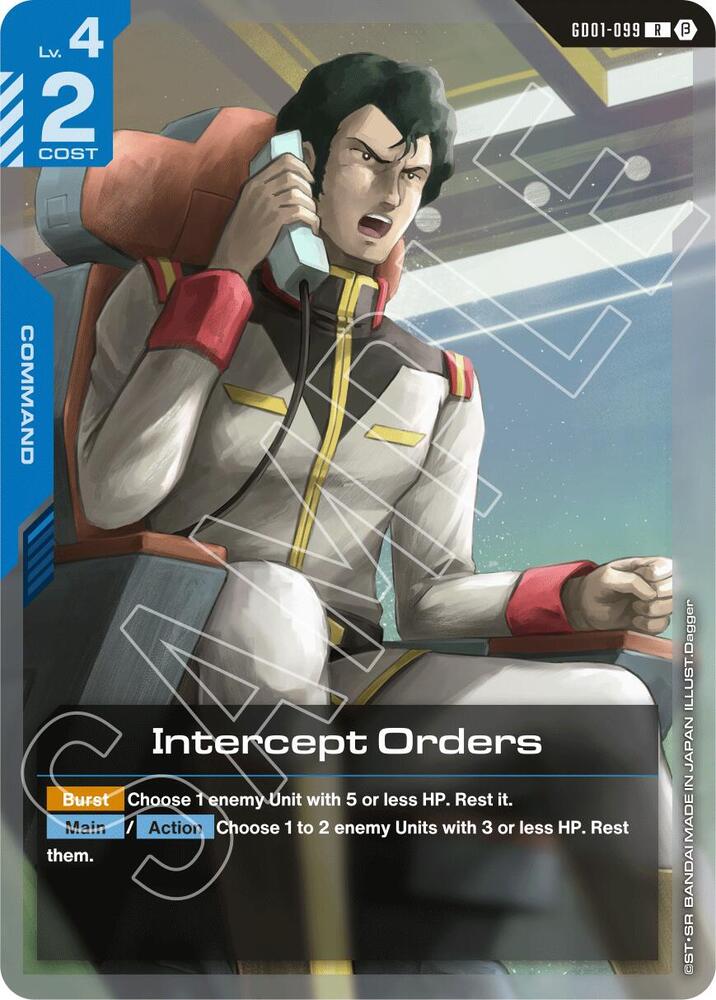 Intercept Orders GD01-099 R Gundam card