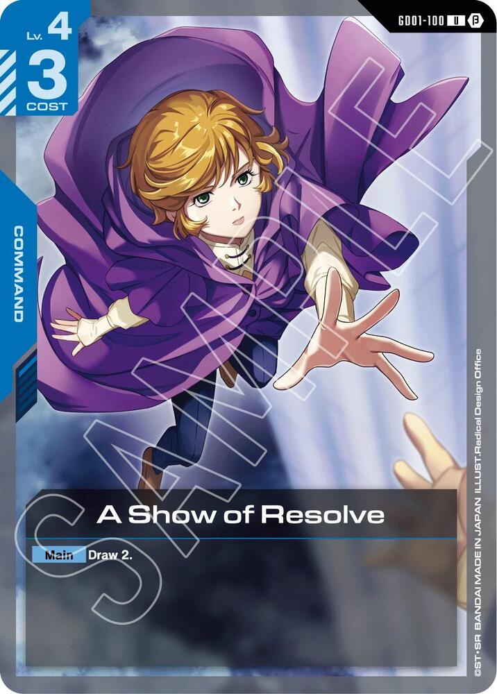 A Show of Resolve GD01-100 U Gundam card