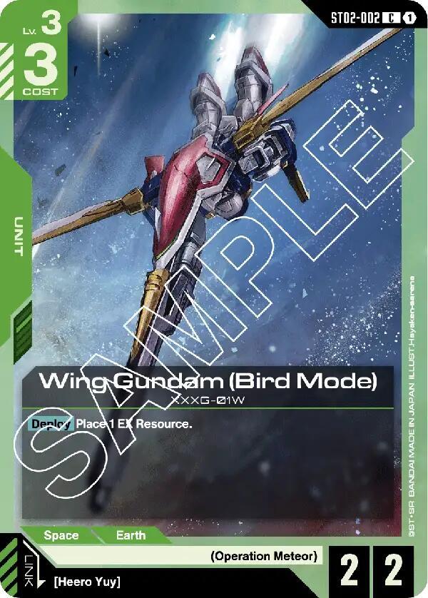 Wing Gundam (Bird Mode) ST02-002 Gundam card