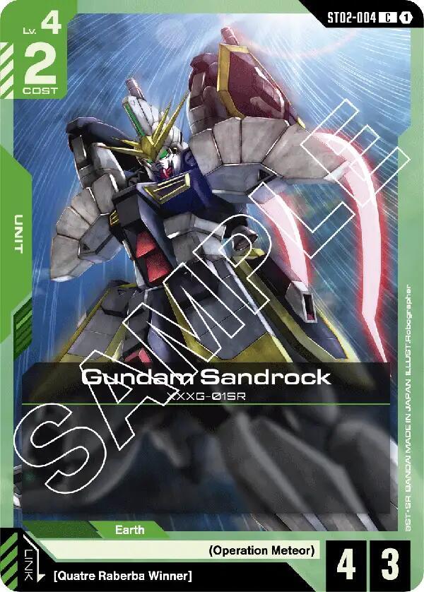 Gundam Sandrock ST02-004 Gundam card