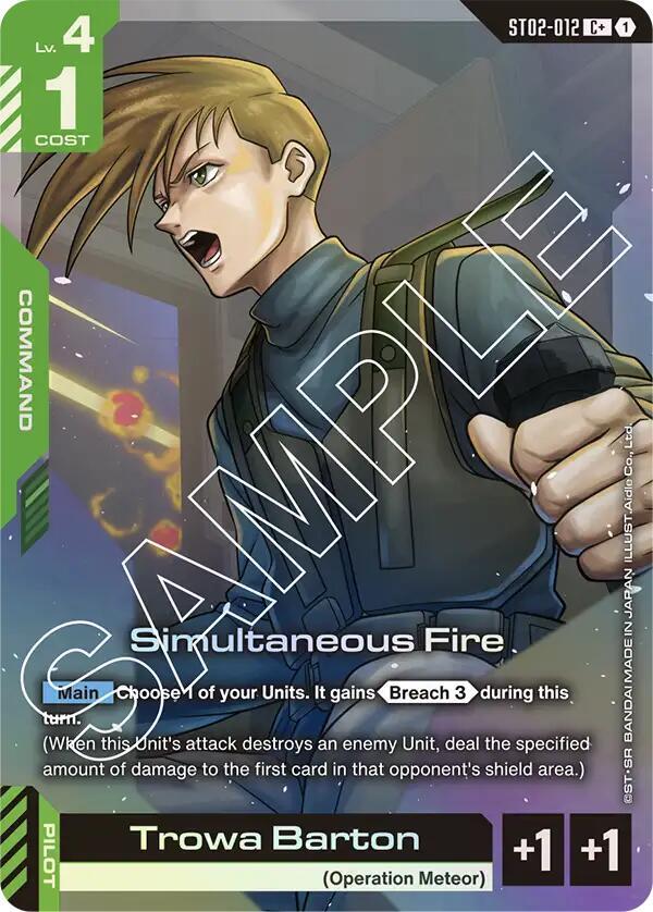 Simultaneous Fire ST02-012 C+ Gundam card