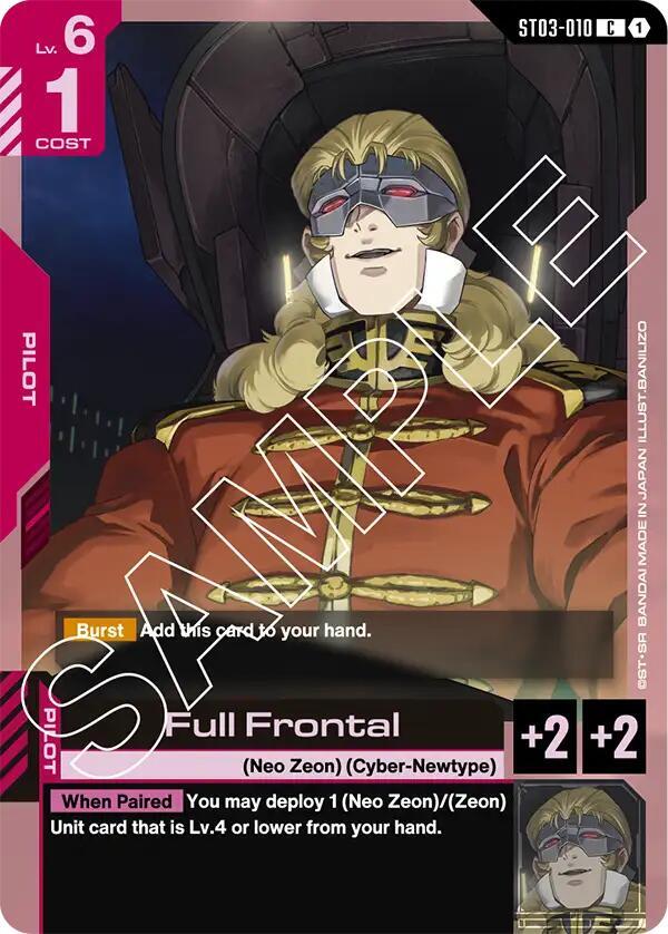 Full Frontal ST03-010 Gundam card