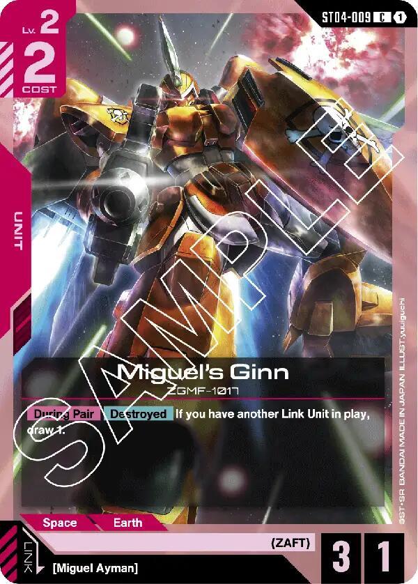 Miguel's Ginn ST04-009 Gundam card
