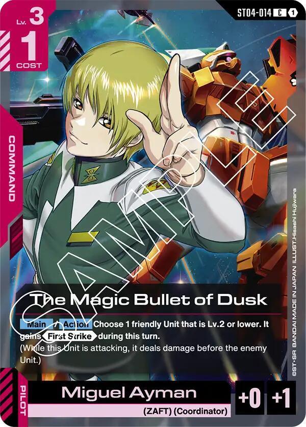 The Magic Bullet of Dusk ST04-014 Gundam card