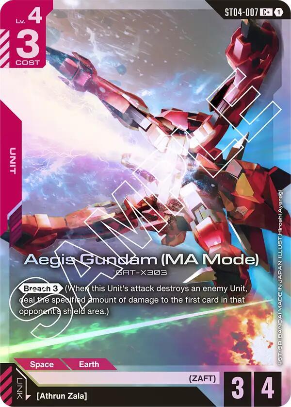 Aegis Gundam (MA Mode) ST04-007 C+ Gundam card