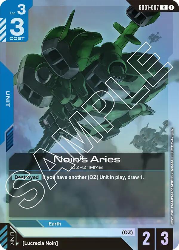 Noin's Aries GD01-007 Gundam card