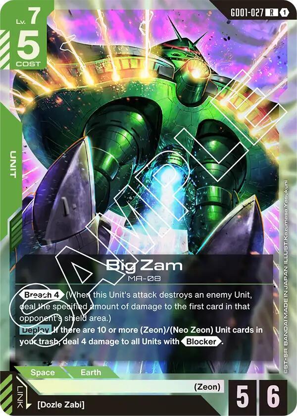 Big Zam GD01-027 Gundam card