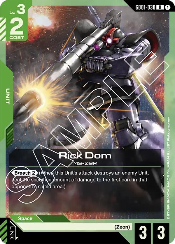Rick Dom GD01-030 Gundam card