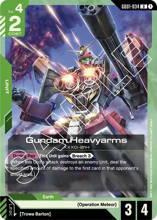 Gundam Heavyarms GD01-034 Gundam card