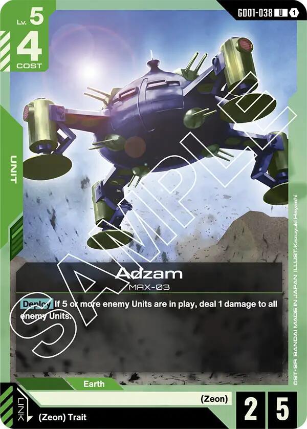 Adzam GD01-038 Gundam card