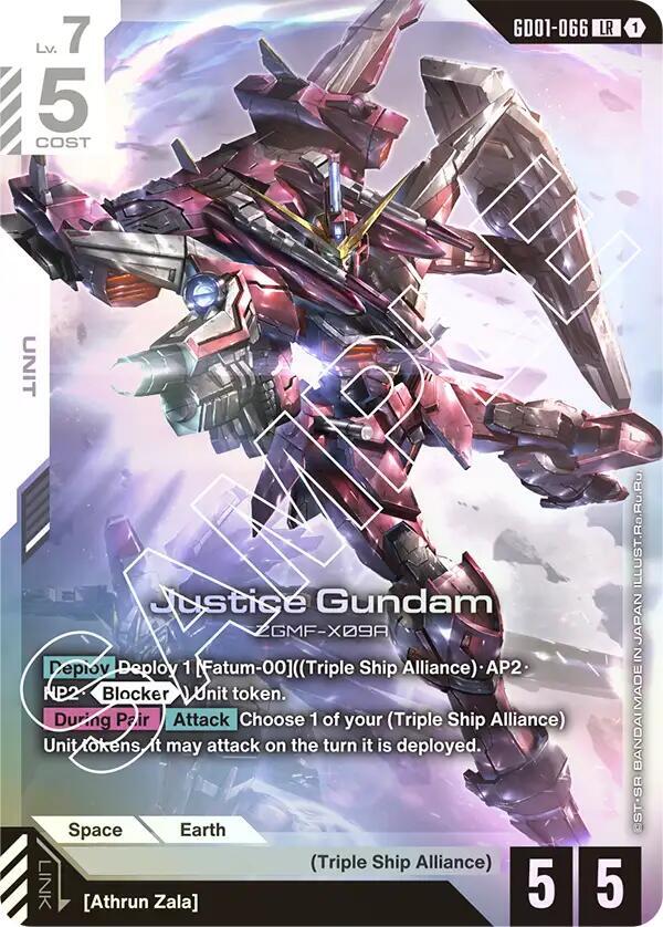 Justice Gundam GD01-066 Gundam card