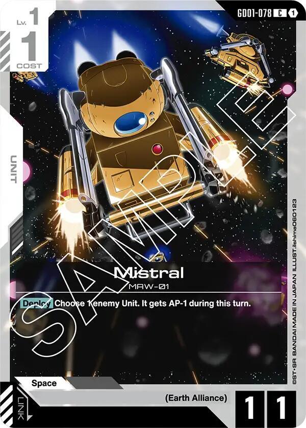 Mistral GD01-078 Gundam card