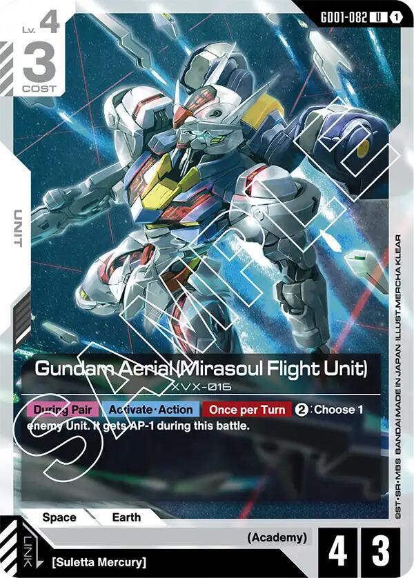 Gundam Aerial (Mirasoul Flight Unit) GD01-082 Gundam card