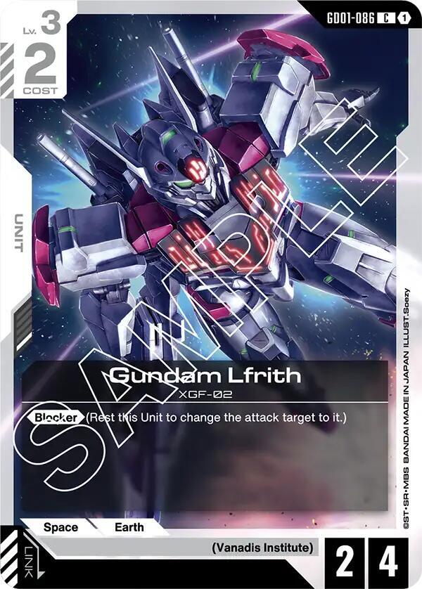 Gundam Lfrith GD01-086 Gundam card