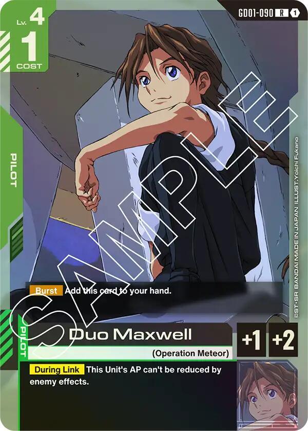 Duo Maxwell GD01-090 Gundam card