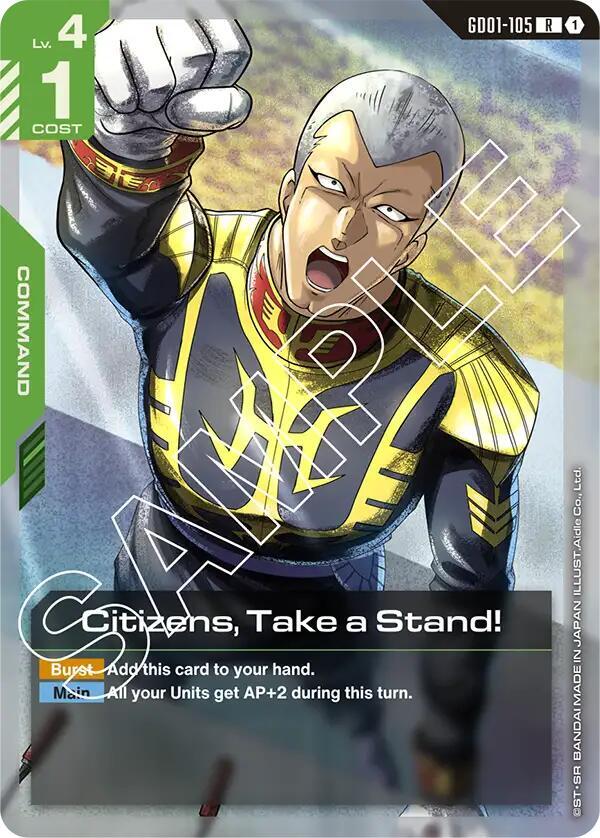 Citizens, Take a Stand! GD01-105 Gundam card