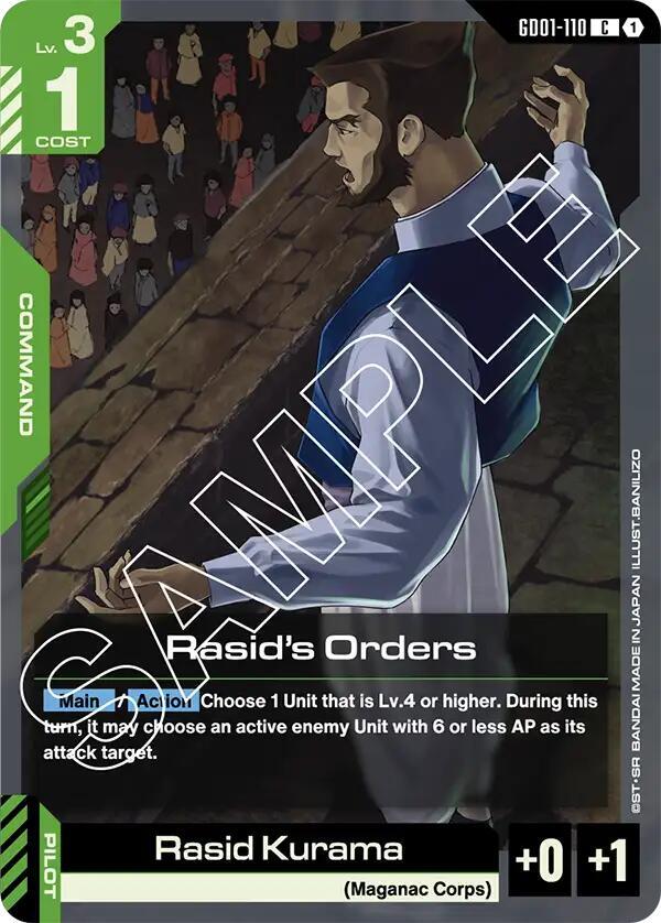 Rasid's Orders GD01-110 Gundam card