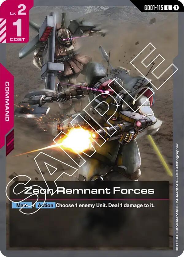 Zeon Remnant Forces GD01-115 Gundam card