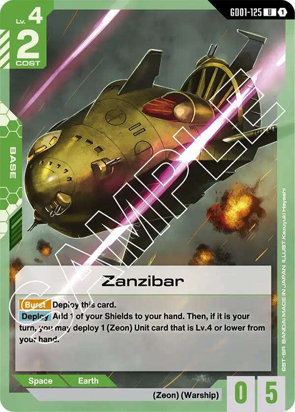 Zanzibar GD01-125 Gundam card