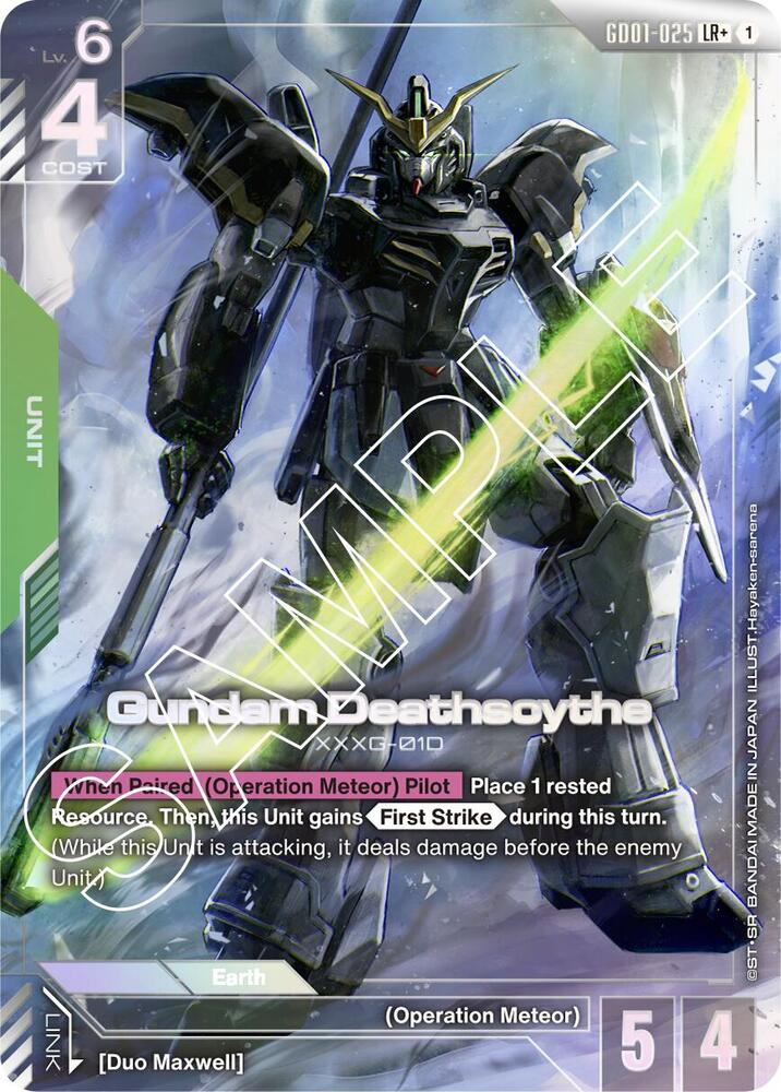 Gundam Deathscythe GD01-025 LR+ Gundam card