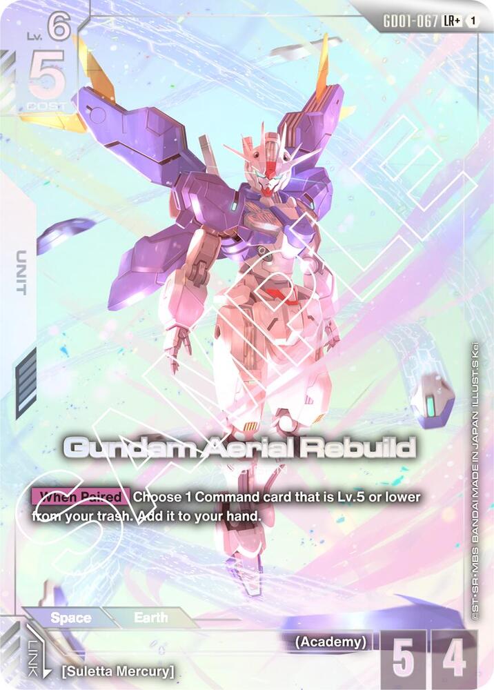 Gundam Aerial Rebuild GD01-067 LR+ Gundam card