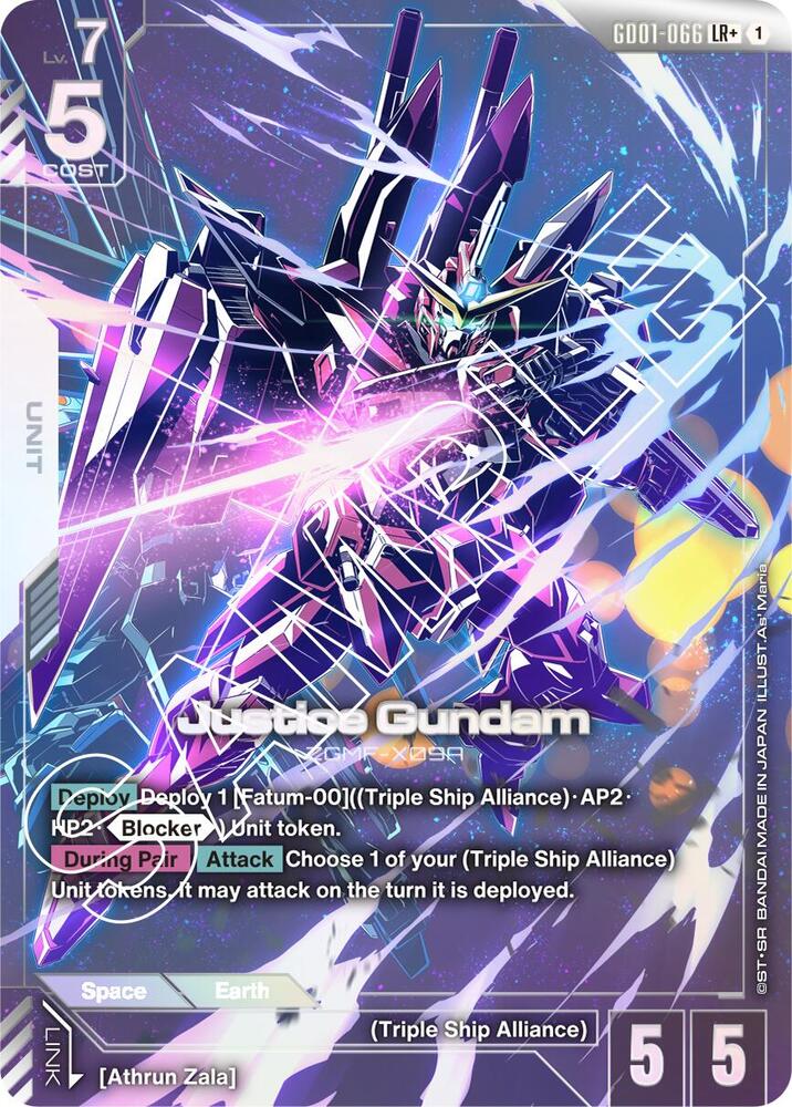Justice Gundam GD01-066 LR+ Gundam card