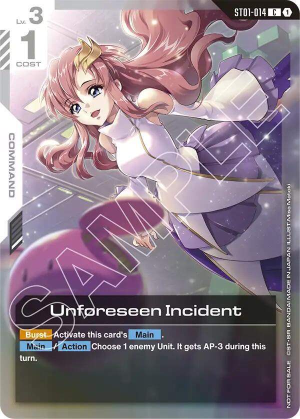 Unforeseen Incident ST01-014 C Gundam card