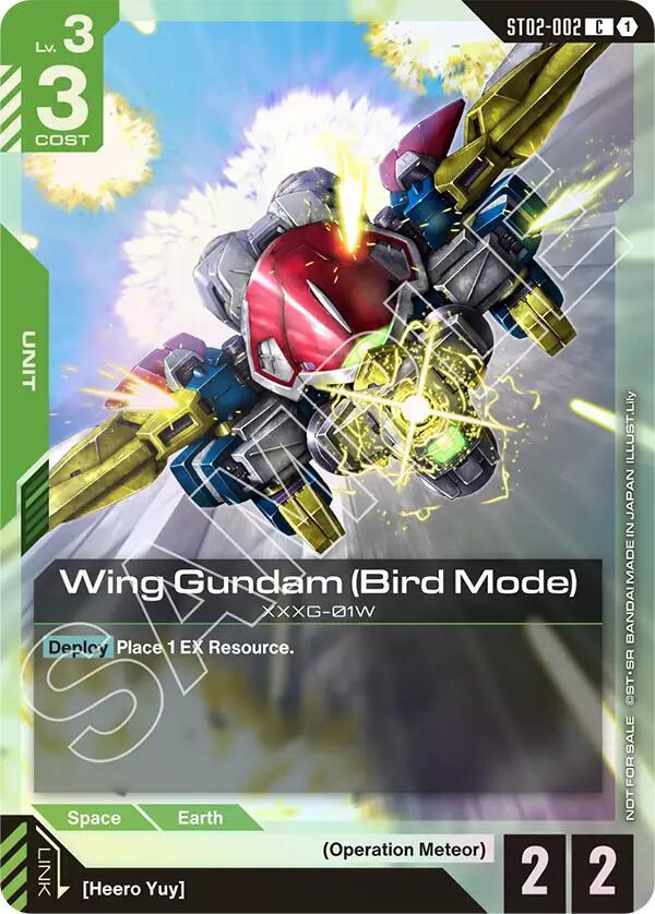 Wing Gundam (Bird Mode) ST02-002 C Gundam card