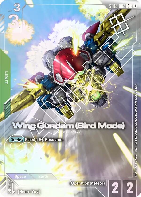 Wing Gundam (Bird Mode) ST02-002 C+ Gundam card