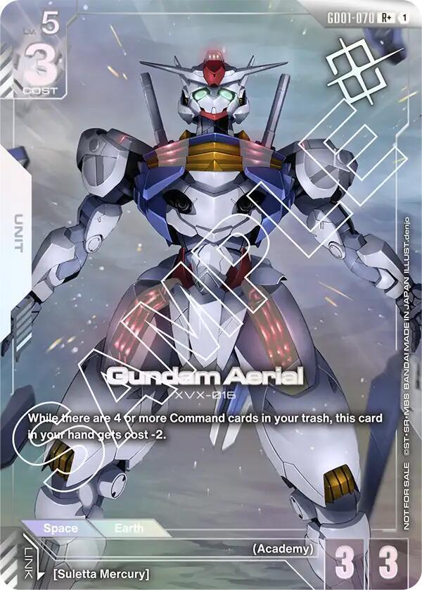 Gundam Aerial GD01-070 R+ Gundam card