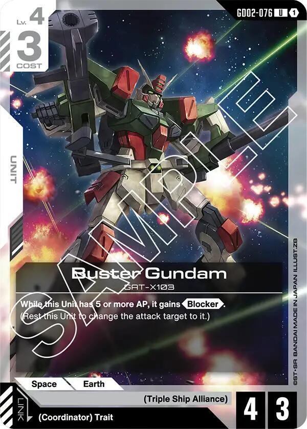 Buster Gundam GD02-076 Gundam card