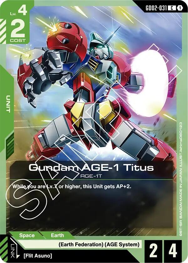 Gundam AGE-1 Titus GD02-031 Gundam card