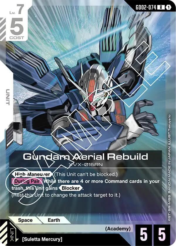 Gundam Aerial Rebuild GD02-074 Gundam card