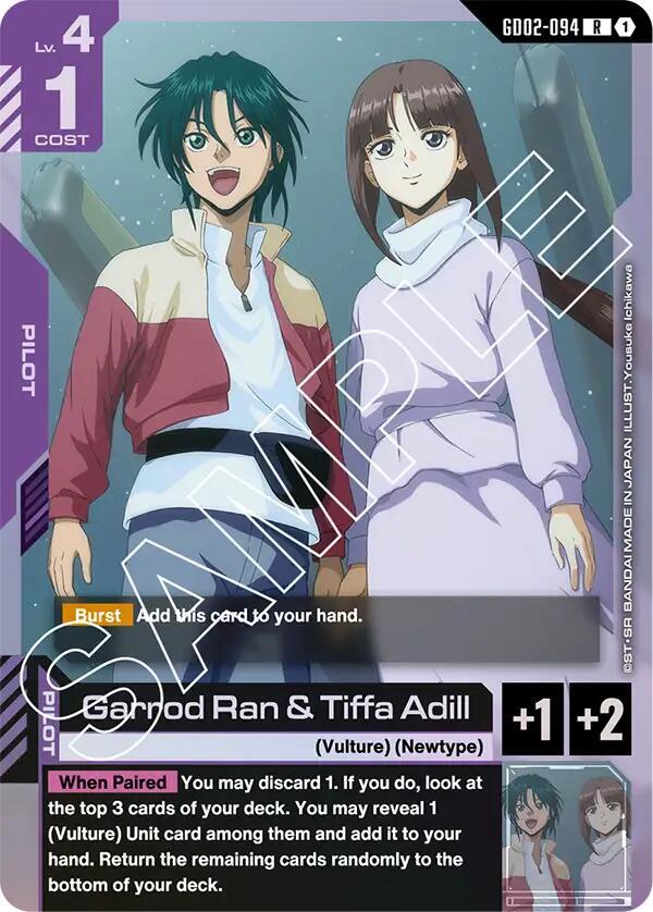 Garrod Ran & Tiffa Adill GD02-094 Gundam card