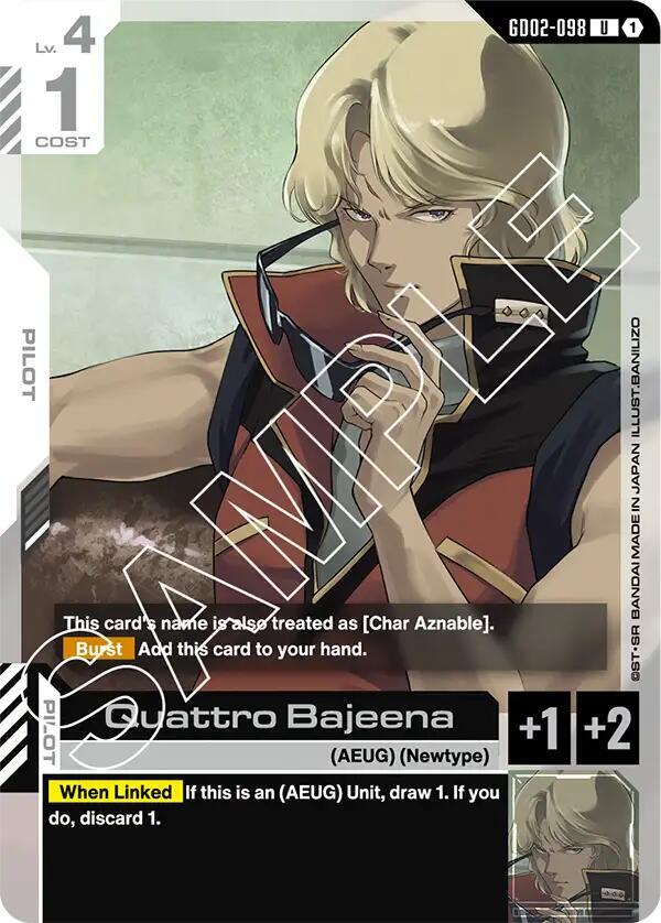 Quattro Bajeena GD02-098 Gundam card