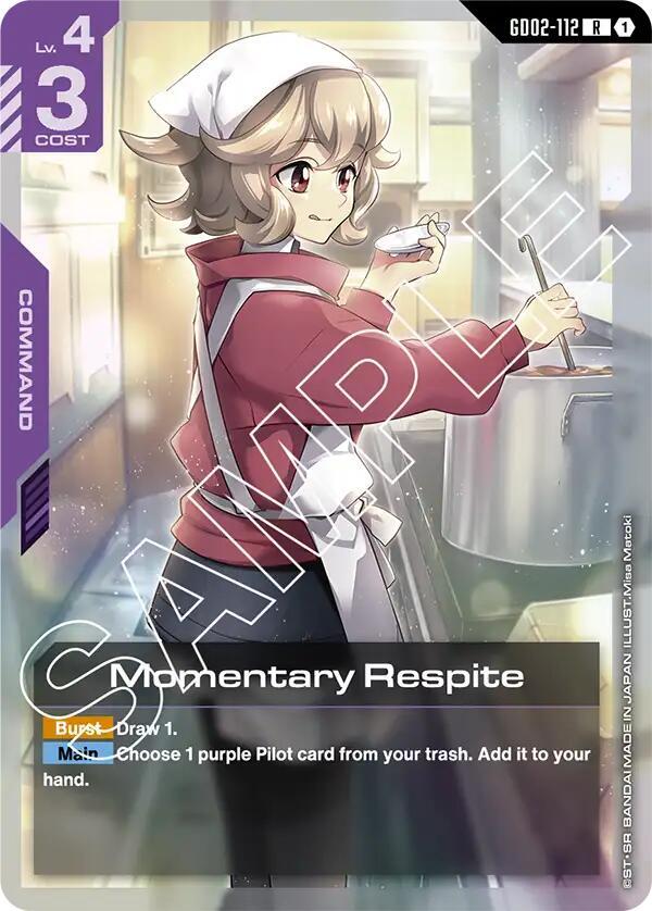 Momentary Respite GD02-112 Gundam card