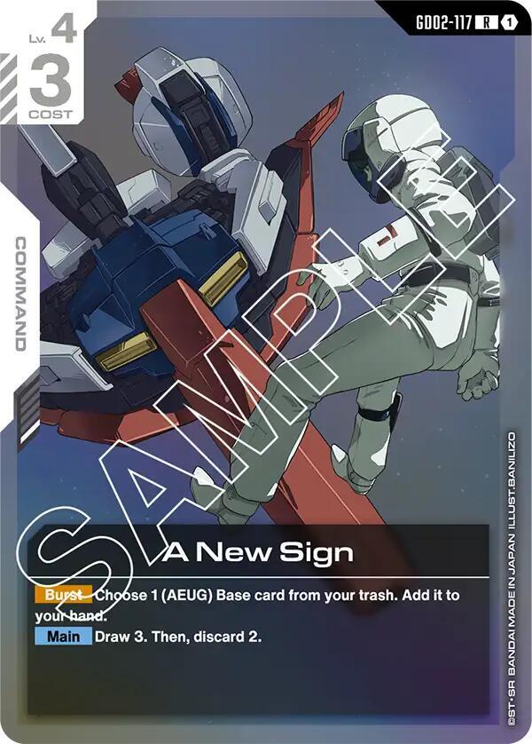 A New Sign GD02-117 Gundam card