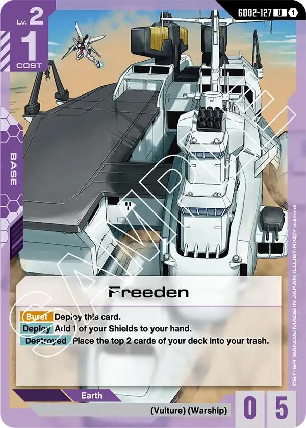 Freeden GD02-127 Gundam card