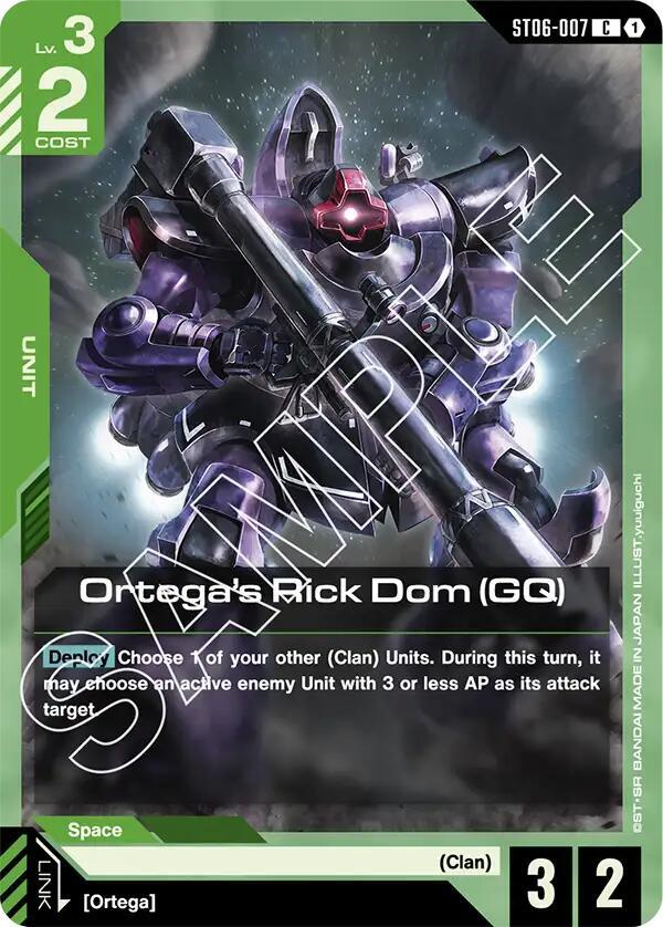 Ortega's Rick Dom (GQ) ST06-007 Gundam card