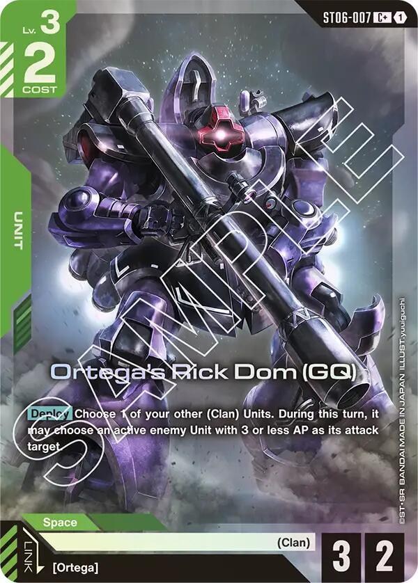 Ortega's Rick Dom (GQ) ST06-007 C+ Gundam card