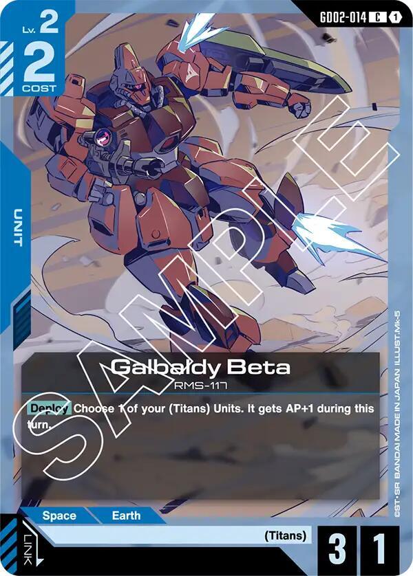 Galbaldy Beta GD02-014 Gundam card