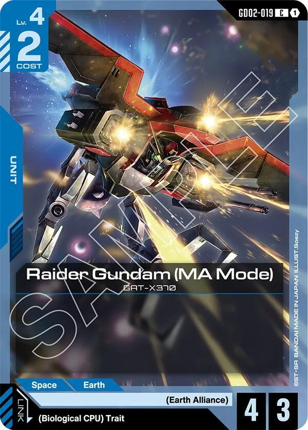 Raider Gundam (MA Mode) GD02-019 Gundam card