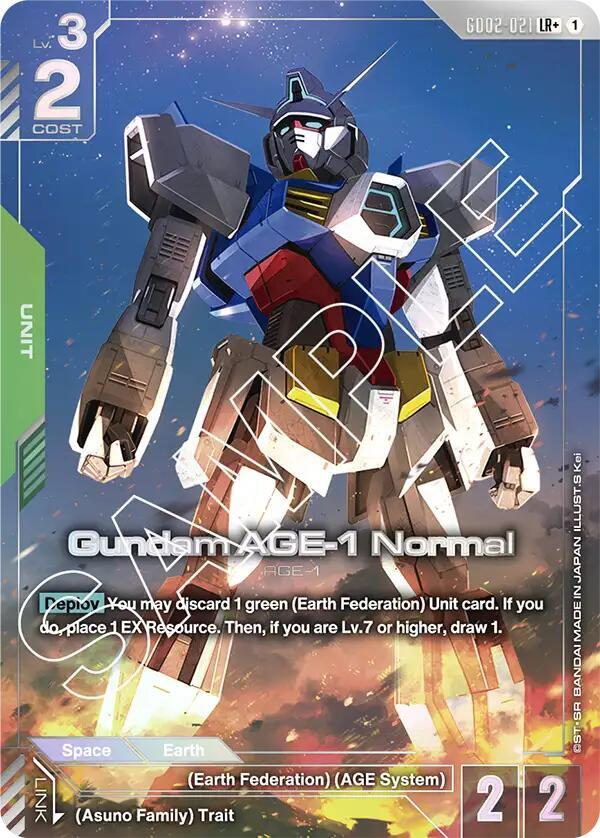 Gundam AGE-1 Normal GD02-021 LR+ Gundam card